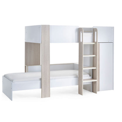 Horizon Wooden Bunk Bed In Pale Wood And White