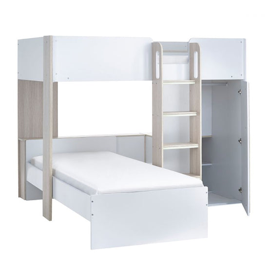 Horizon Wooden Bunk Bed In Pale Wood And White