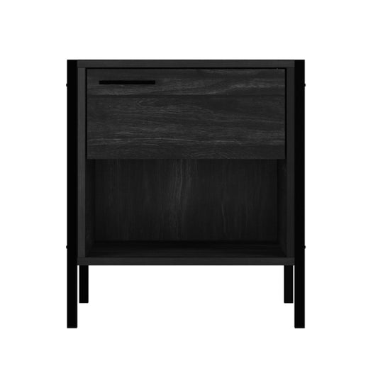 Hoxton Wooden Bedside Cabinet With 1 Drawer In Black