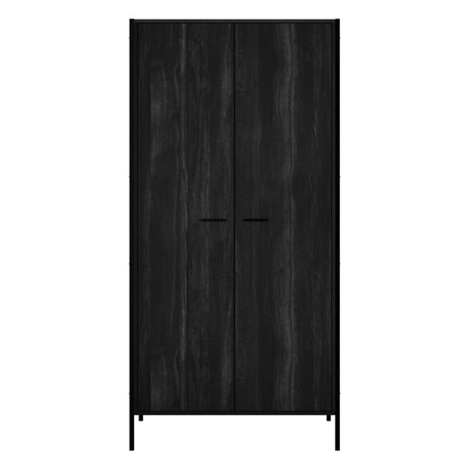 Hoxton Wooden Wardrobe With 2 Doors In Black