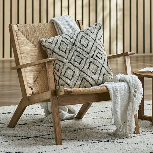 Icaria Wooden Armchair In Oak and Woven