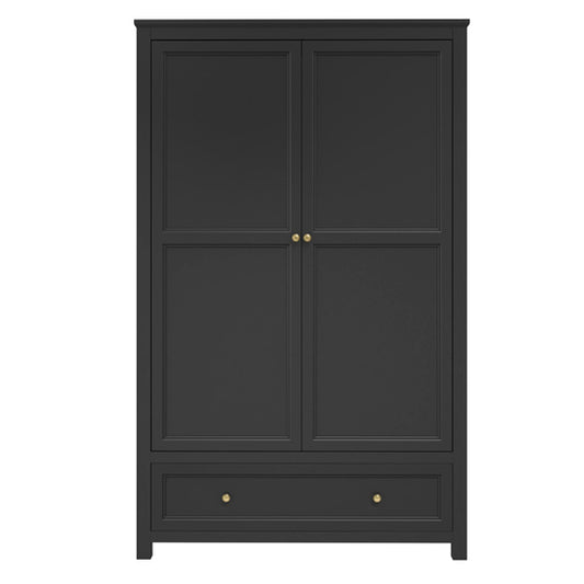 Ives Wooden Wardrobe With 2 Doors In Black