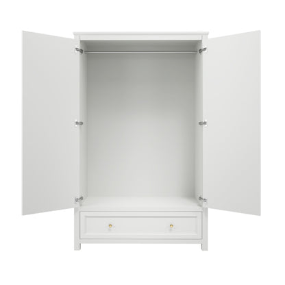 Ives Wooden Wardrobe With 2 Doors In White