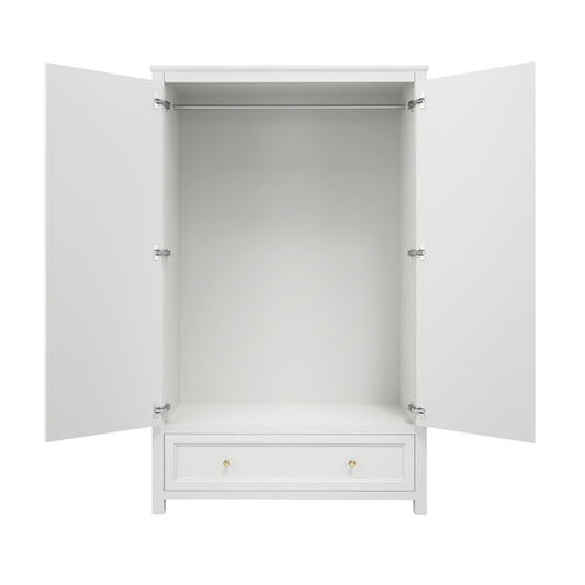 Ives Wooden Wardrobe With 2 Doors In White