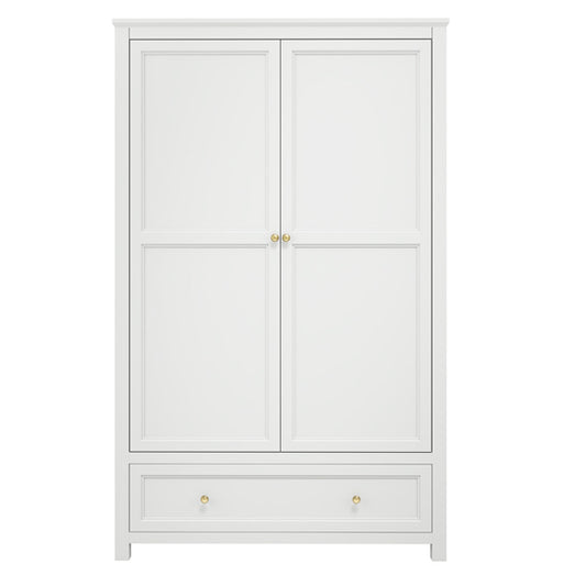 Ives Wooden Wardrobe With 2 Doors In White