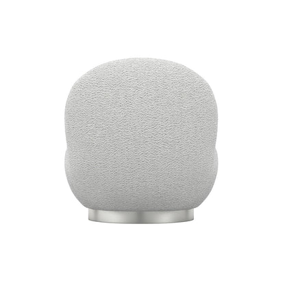 Langham Swivel Boucle Fabric Accent Chair In Cloud Grey