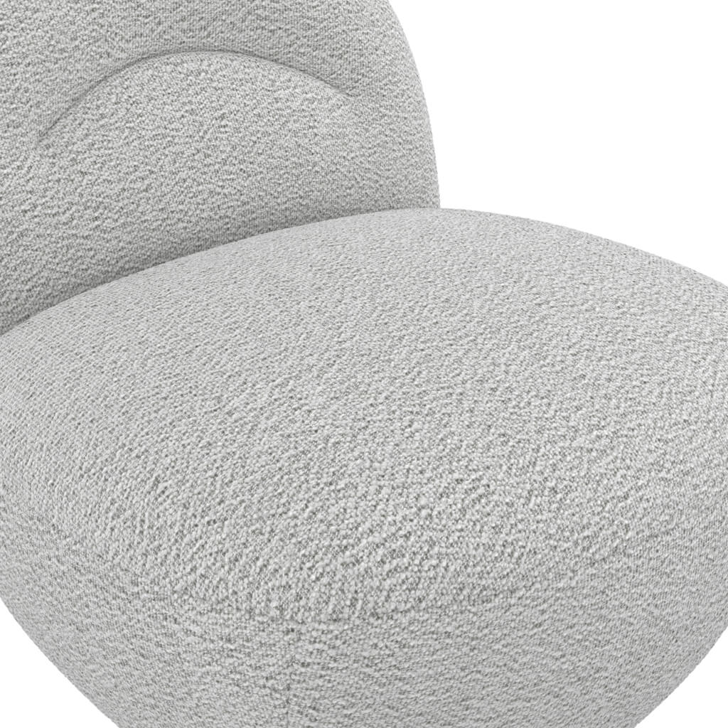 Langham Swivel Boucle Fabric Accent Chair In Cloud Grey