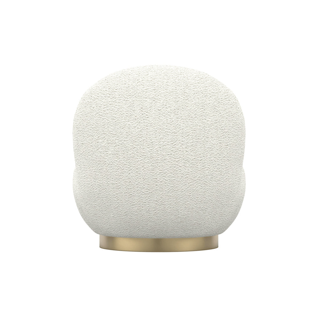 Langham Swivel Boucle Fabric Accent Chair In Ivory