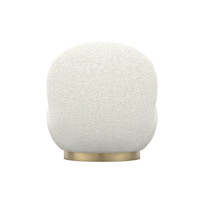 Langham Swivel Boucle Fabric Accent Chair In Ivory