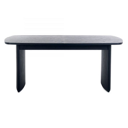 Louis Extending Wooden Fluted Dining Table In Black Ash