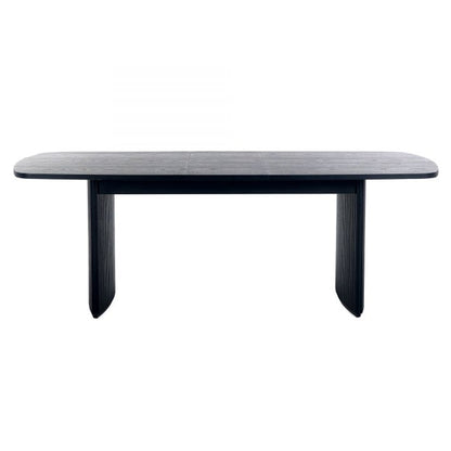 Louis Extending Wooden Fluted Dining Table In Black Ash