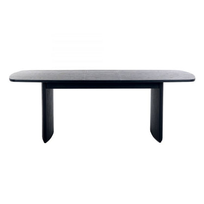 Louis Extending Wooden Fluted Dining Table In Black Ash