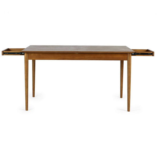 Lowry Extending Wooden Dining Table With 2 Drawers In Cherry