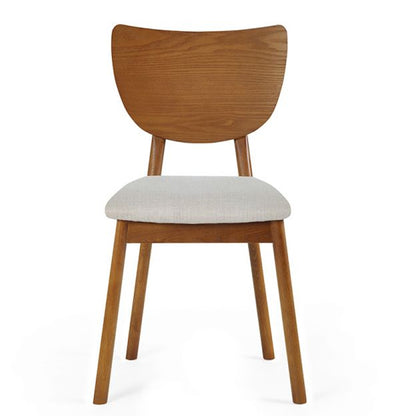 Lowry Wooden Dining Chair In Cherry With Padded Seat