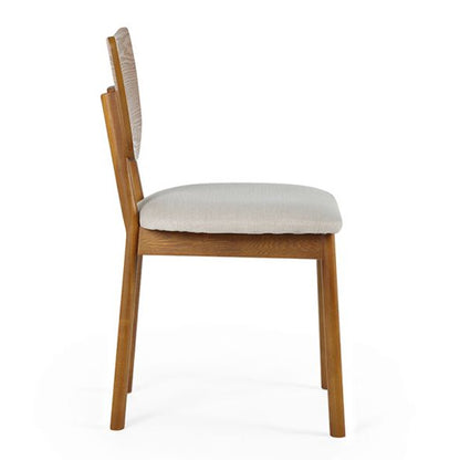 Lowry Wooden Dining Chair In Cherry With Padded Seat