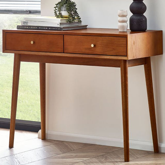 Lowry Wooden Console Table With 2 Drawers In Cherry