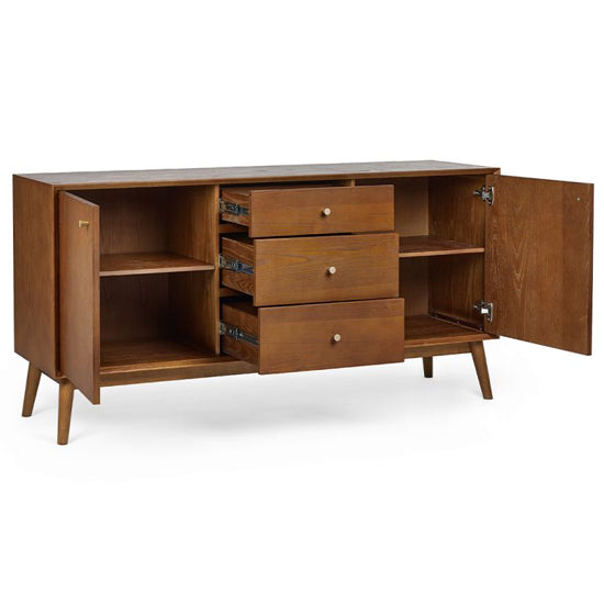 Lowry Wooden Sideboard Large With 2 Doors 3 Drawers In Cherry