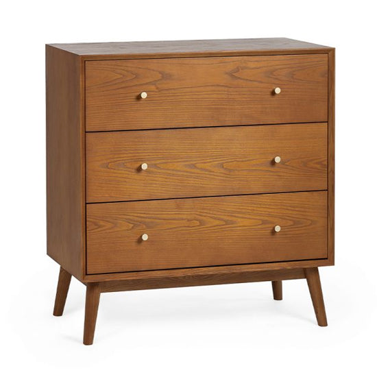 Lowry Wooden Chest Of 3 Drawers In Cherry