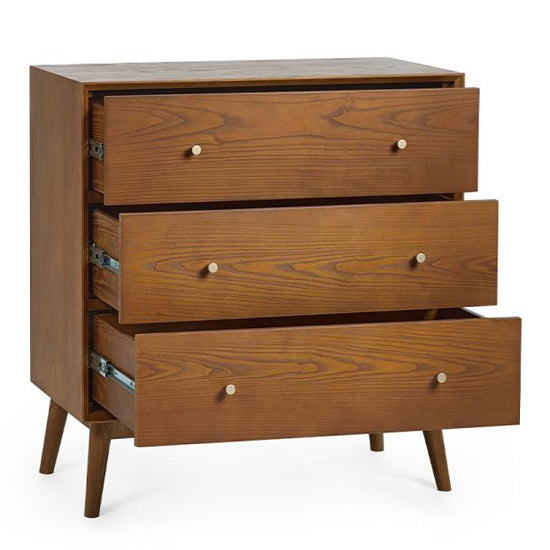 Lowry Wooden Chest Of 3 Drawers In Cherry