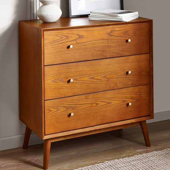Lowry Wooden Chest Of 3 Drawers In Cherry
