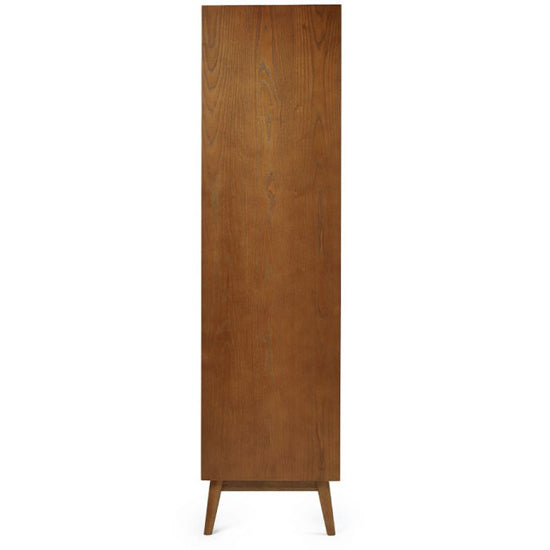Lowry Wooden Wardrobe With 2 Doors 1 Drawer In Cherry