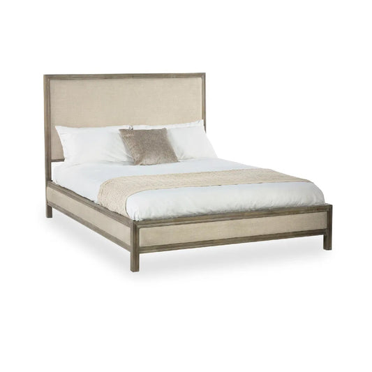 Lucie Wooden Double Bed In Ivory And Limed Oak
