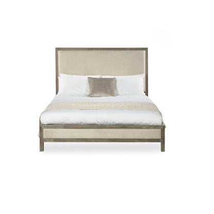 Lucie Wooden Double Bed In Ivory And Limed Oak