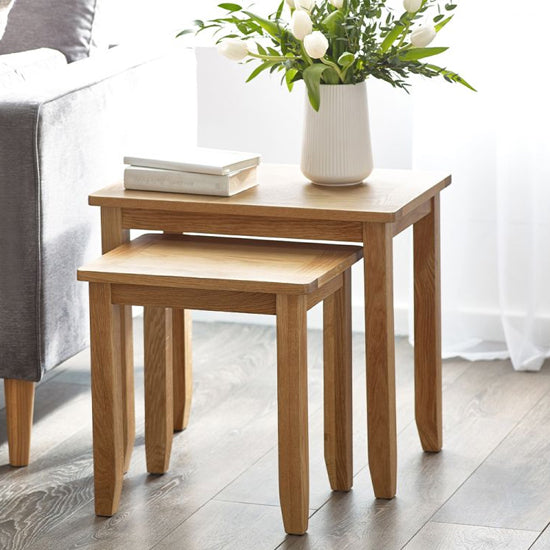 Mallory Wooden Nest Of 2 Tables In Oak
