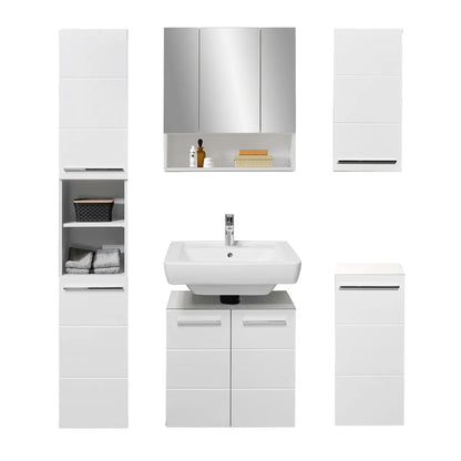 Mandy High Gloss Under Sink Bathroom Cabinet With 2 Doors In White