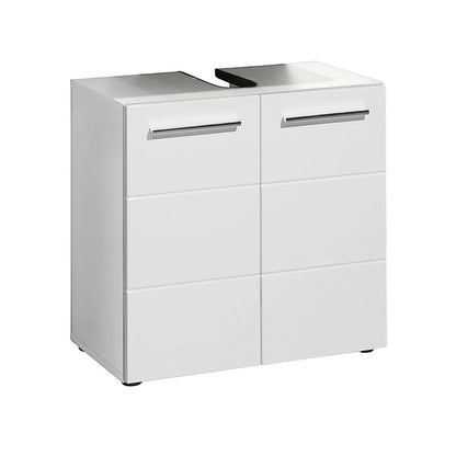 Mandy High Gloss Under Sink Bathroom Cabinet With 2 Doors In White