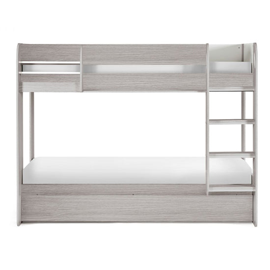 Mars Wooden Bunk Bed With Underbed In Grey Oak
