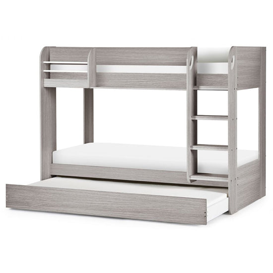 Mars Wooden Bunk Bed With Underbed In Grey Oak