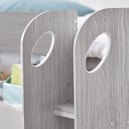 Mars Wooden Bunk Bed With Underbed In Grey Oak