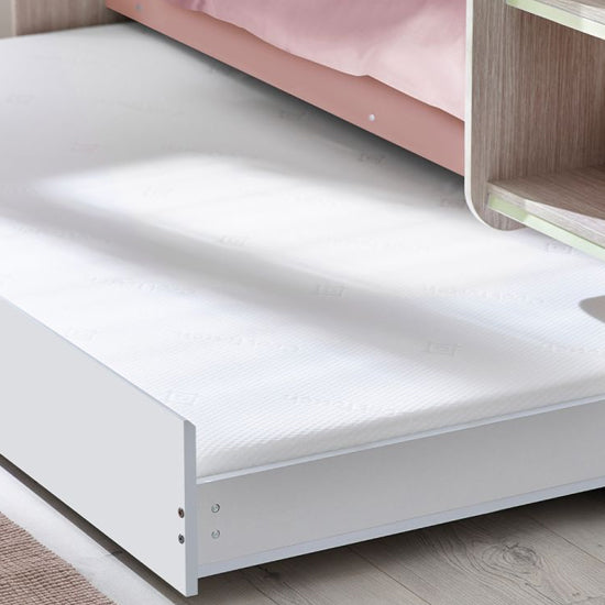 Mars Wooden Bunk Bed With Underbed In Pastel Pink