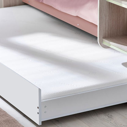 Mars Wooden Bunk Bed With Underbed In Pastel Pink