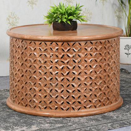 Artwork Solid Mango Wood Coffee Table In Oak