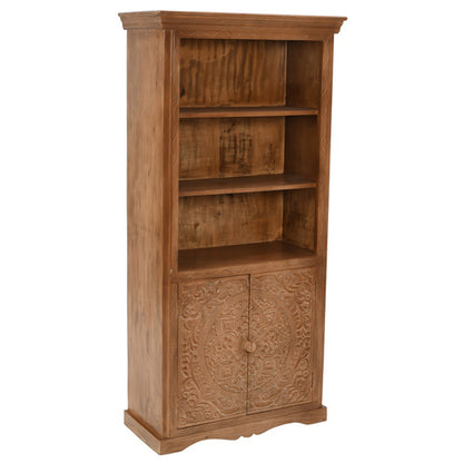 Artwork Solid Mango Wood Large Bookcase In Oak