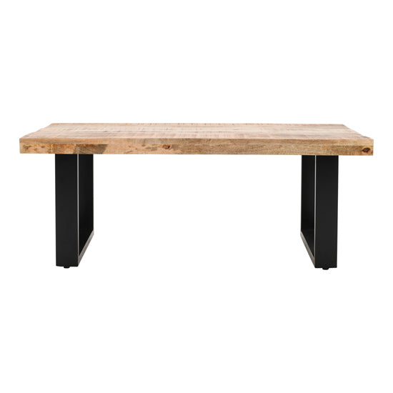 Surrey Solid Mango Wood Coffee Table In Rough Swan