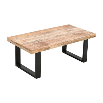 Surrey Solid Mango Wood Coffee Table In Rough Swan