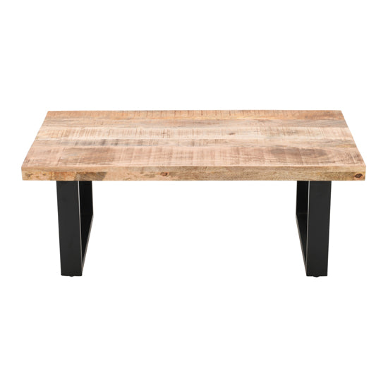 Surrey Solid Mango Wood Coffee Table In Rough Swan