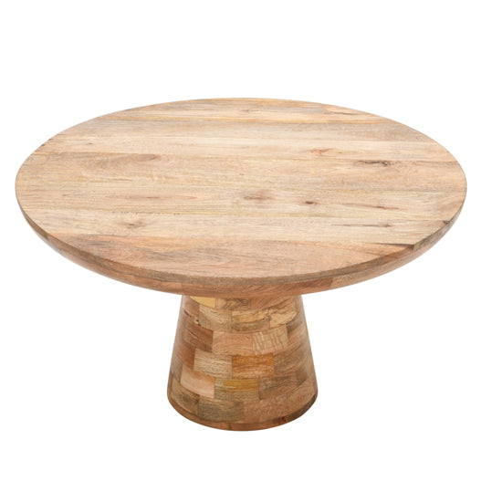 Surrey Solid Mango Wood Coffee Table Mushroom Style In Rough Swan