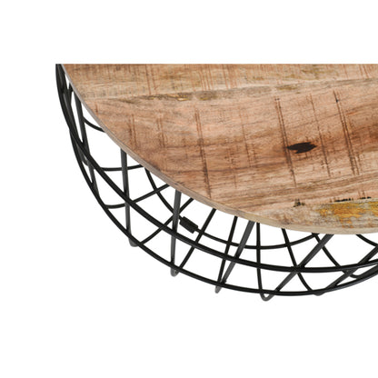 Surrey Solid Mango Wood Coffee Table With Removable Top In Rough Swan