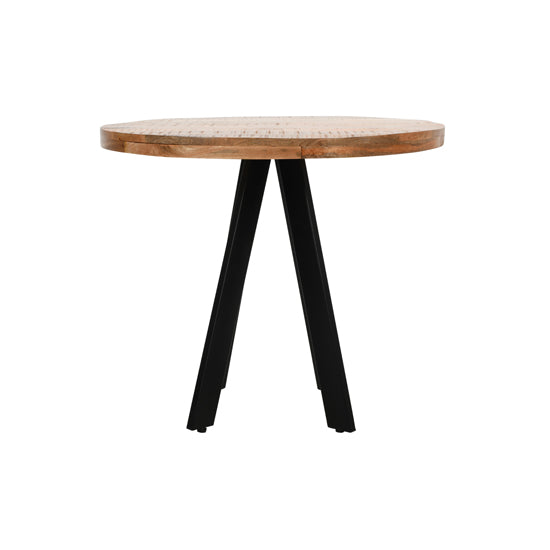 Surrey Solid Mango Wood Round Dining Table In Rough Sawn