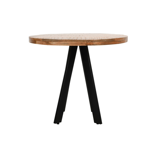 Surrey Solid Mango Wood Round Dining Table In Rough Sawn