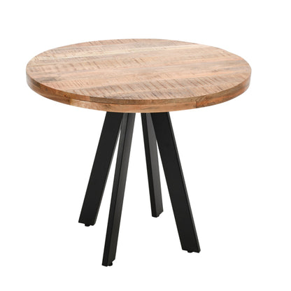 Surrey Solid Mango Wood Round Dining Table In Rough Sawn