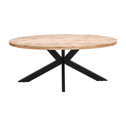 Surrey Solid Mango Wood Oval Dining Table In Rough Sawn