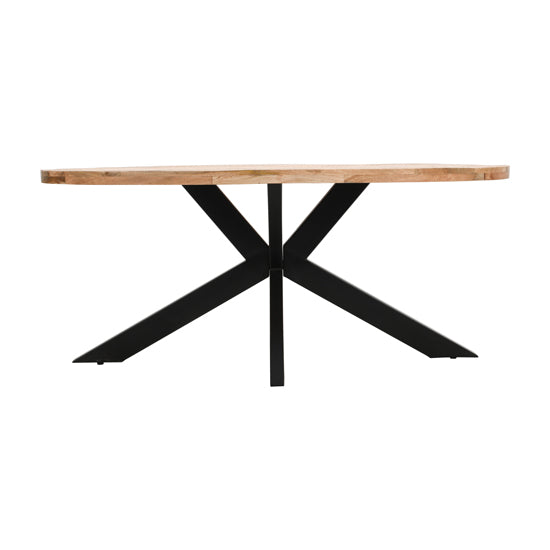 Surrey Solid Mango Wood Oval Dining Table In Rough Sawn