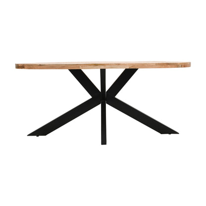 Surrey Solid Mango Wood Oval Dining Table In Rough Sawn
