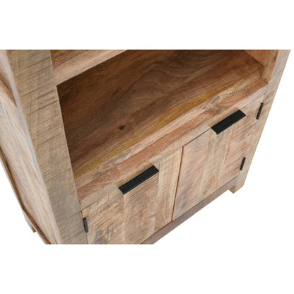 Surrey Solid Mango Wood Bookcase With 2 Doors In Rough Swan
