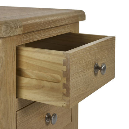 Memphis Wooden Bedside Cabinet With 3 Drawers In Limed Oak